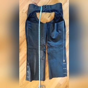 Leather motorcycle chaps
